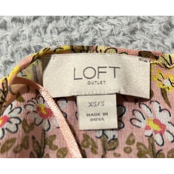 Loft Sz XS/S Sheer Long Floral Duster Side Slits 3/4 Sleeve Flowy Colorful Yacht - Picture 10 of 15